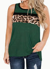 Green With Leopard Color Block