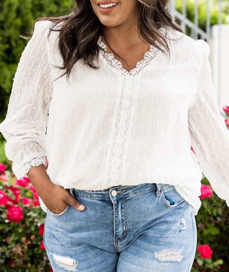 White Swiss Lacy Top