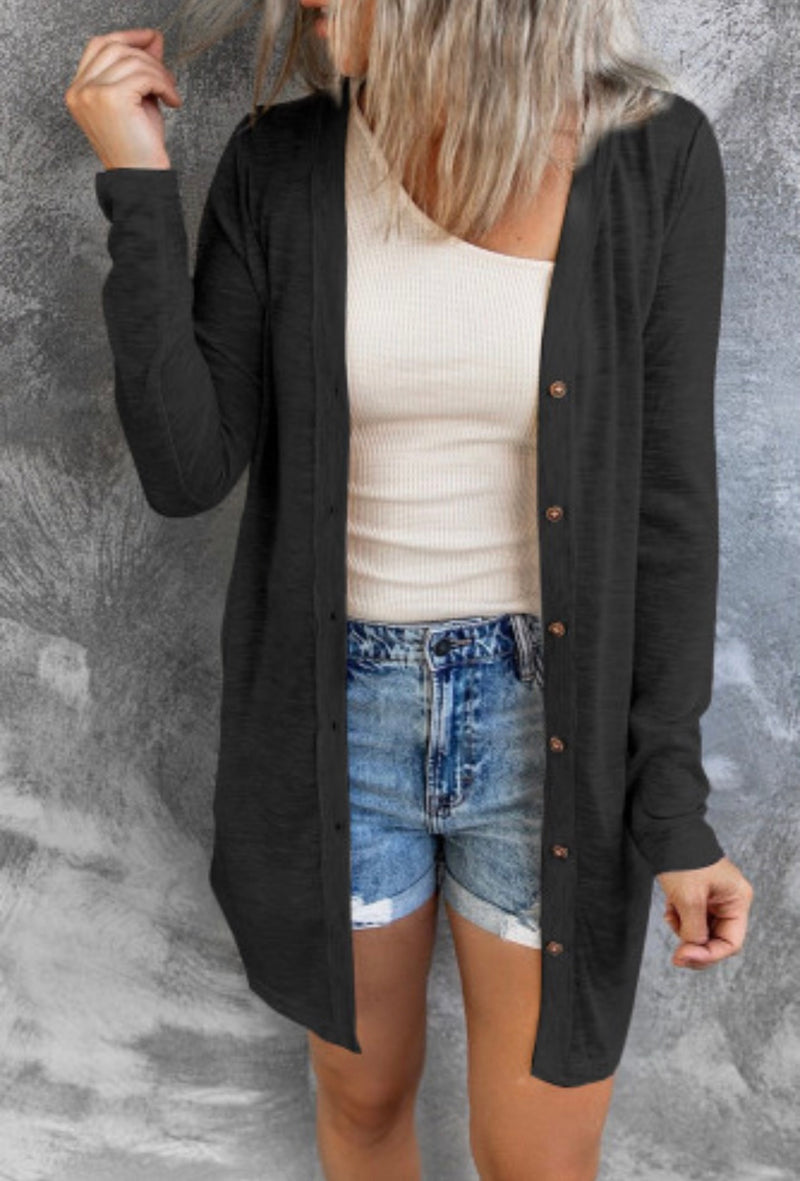 Black Casual Cardigan