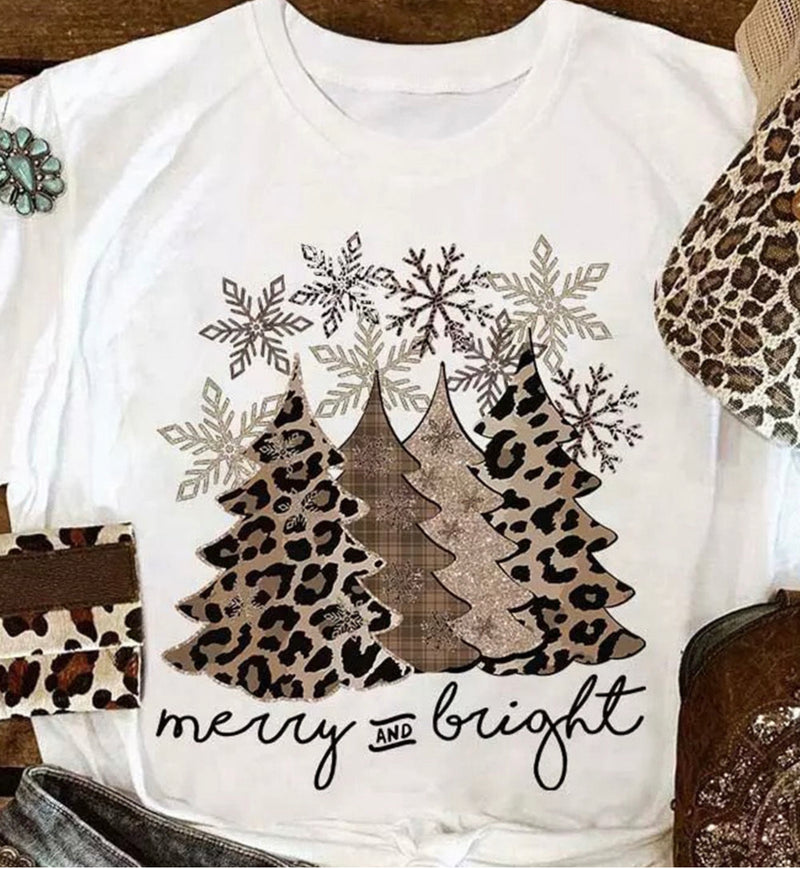 White Leopard  Christmas Tee