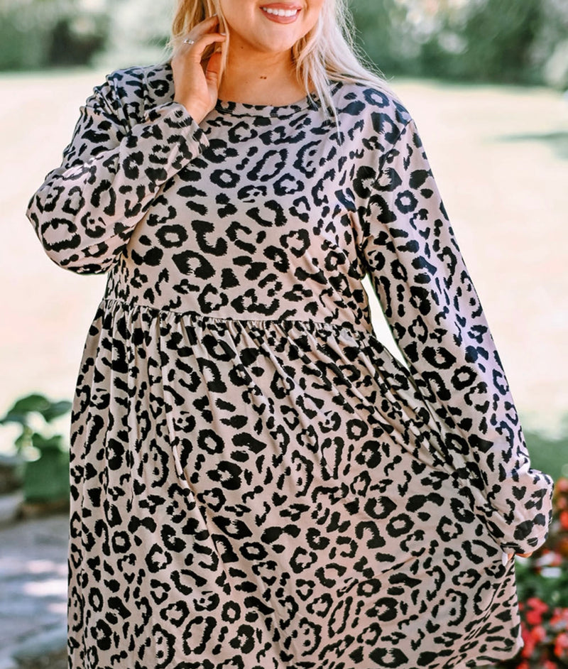 Leopard Pattern Mid Waist Dress