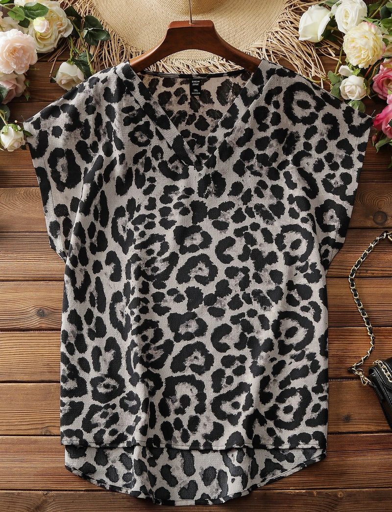 Leopard High Low Blouse