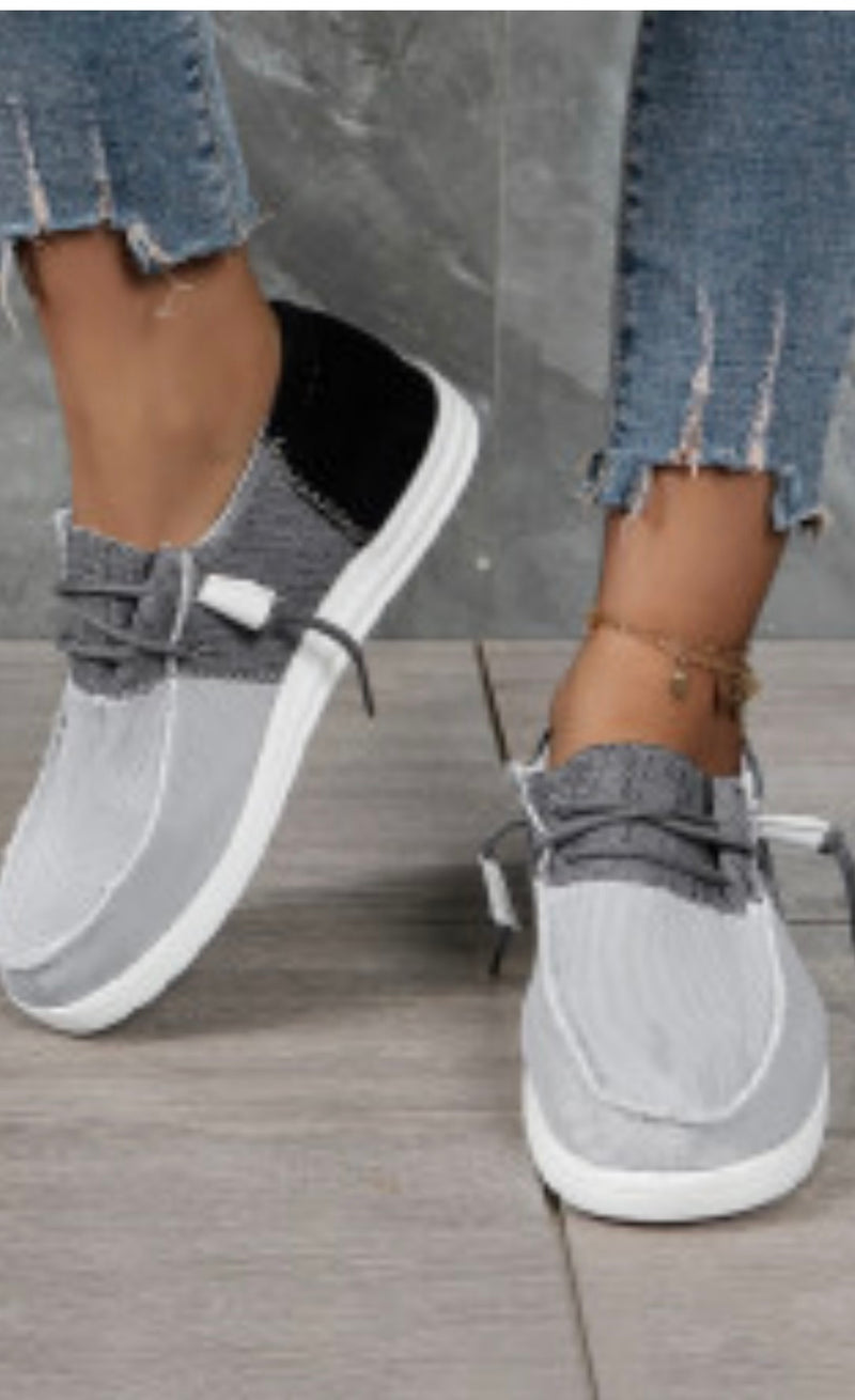 Gray casual sneakers