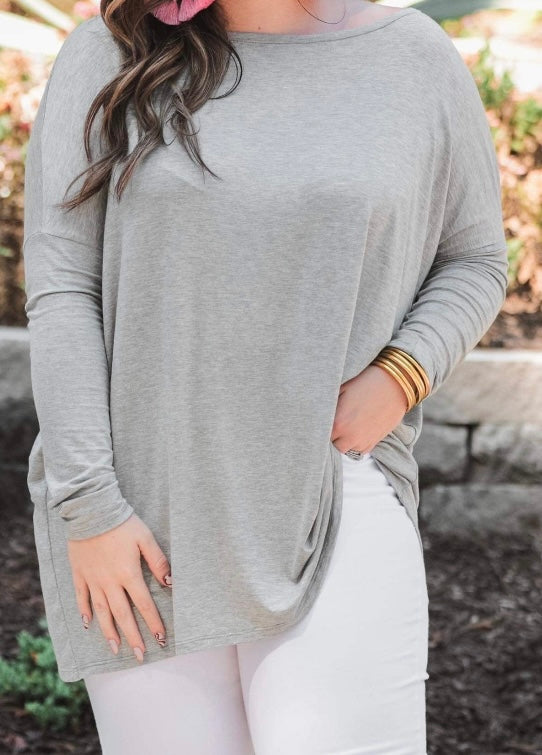 Gray long sleeve shirt